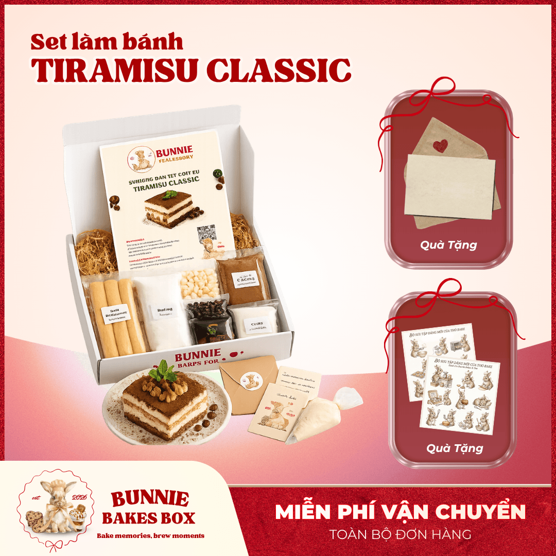 set nguyên liệu làm bánh tiramisu classic